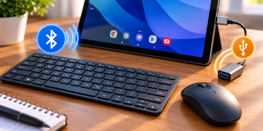 Conectar teclado mouse tablet android
