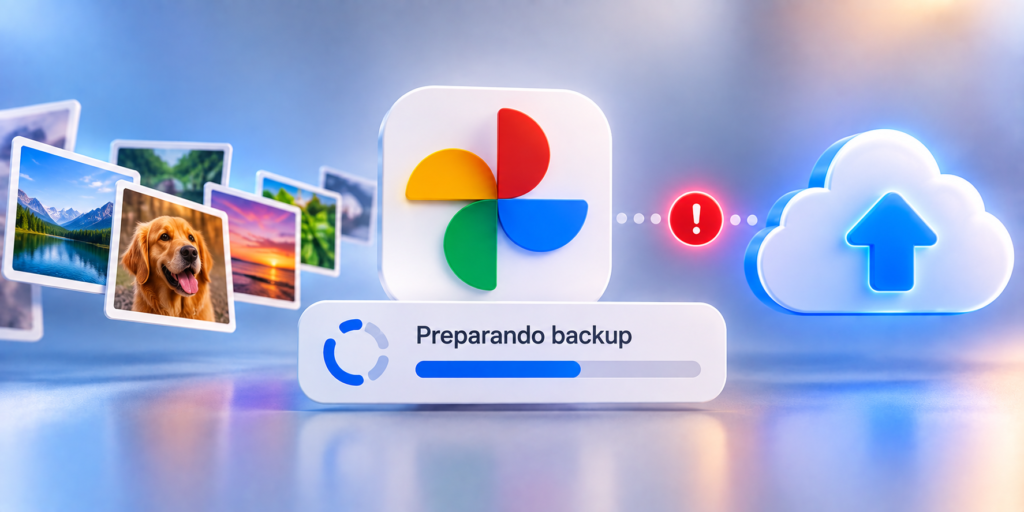 Google fotos preparando backup travado