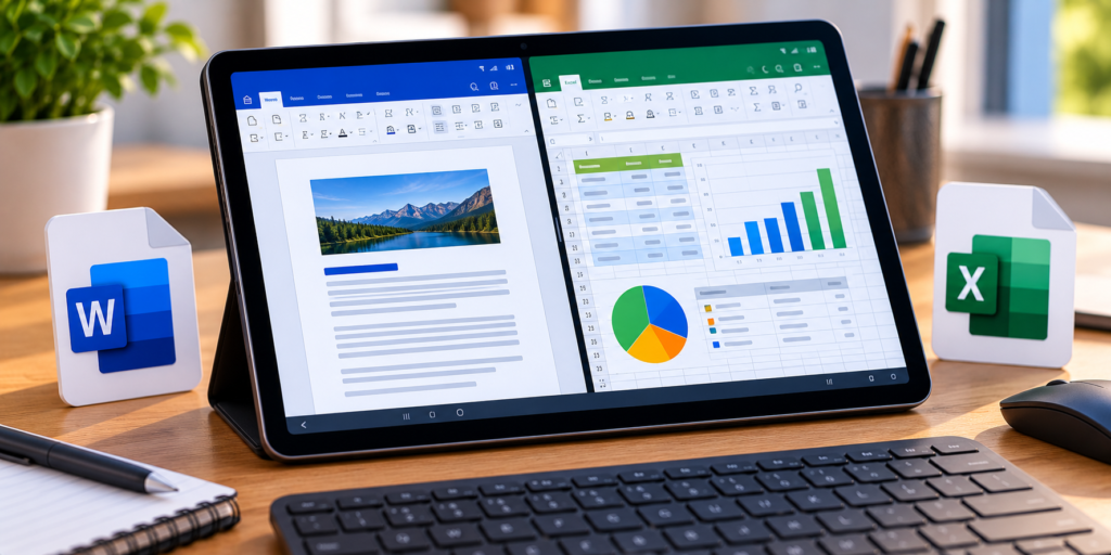 Tablet android word excel