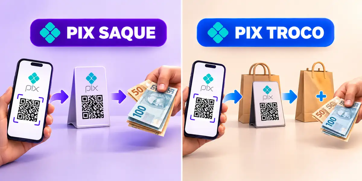 Pix saque vs pix troco