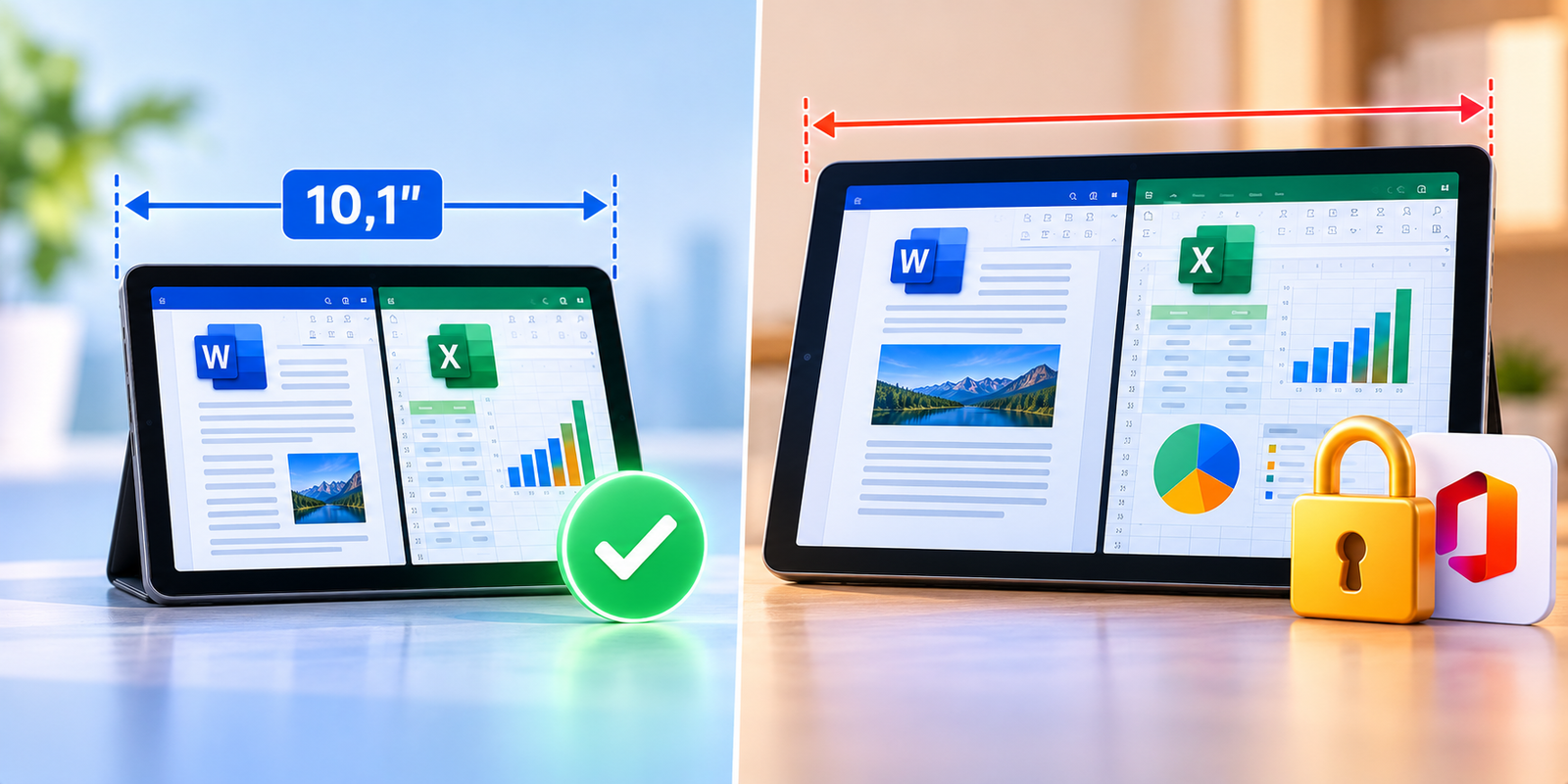 Word excel tablet 10 1 polegadas