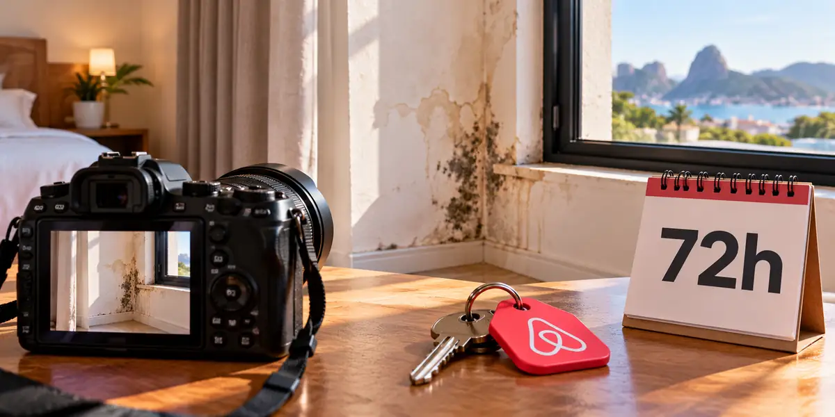 Airbnb problema acomodacao 72 horas