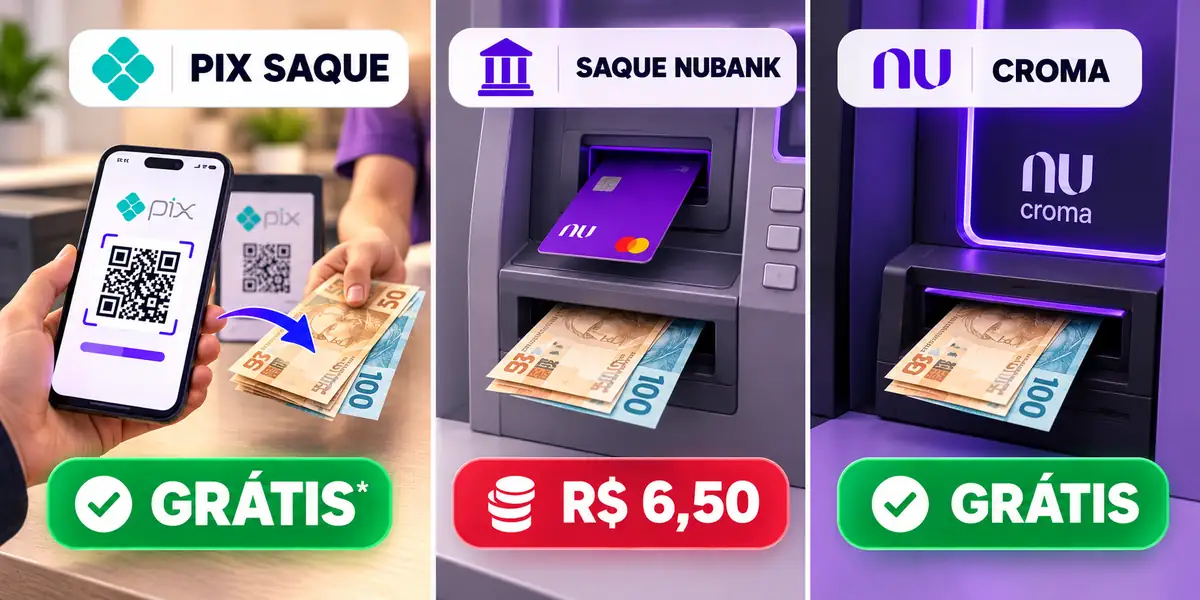 Custo pix saque saque nubank croma