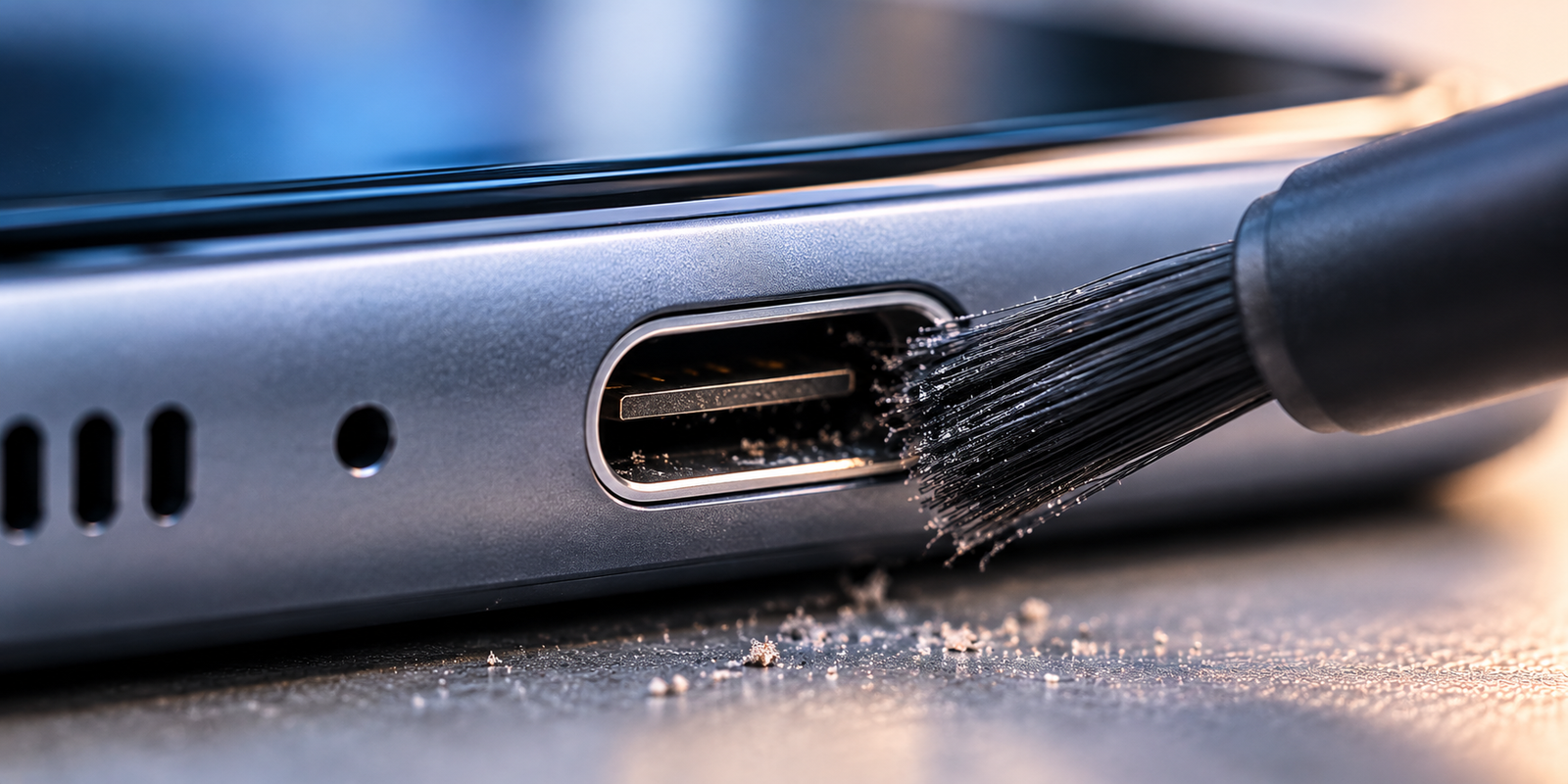 Samsung limpar porta usb c