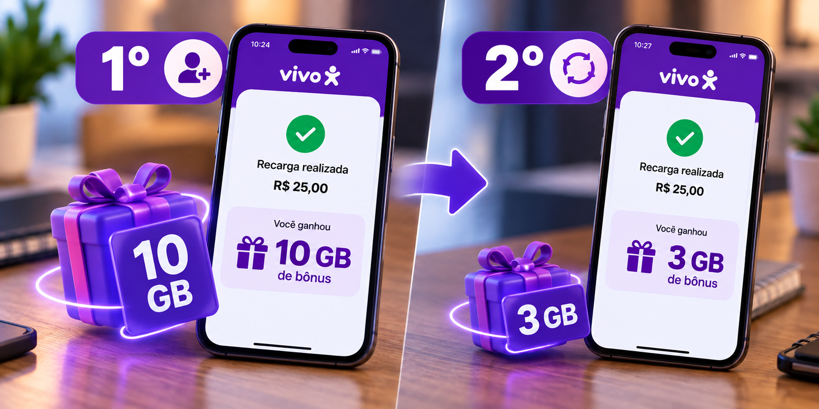 Vivo primeira recarga bonus diferente
