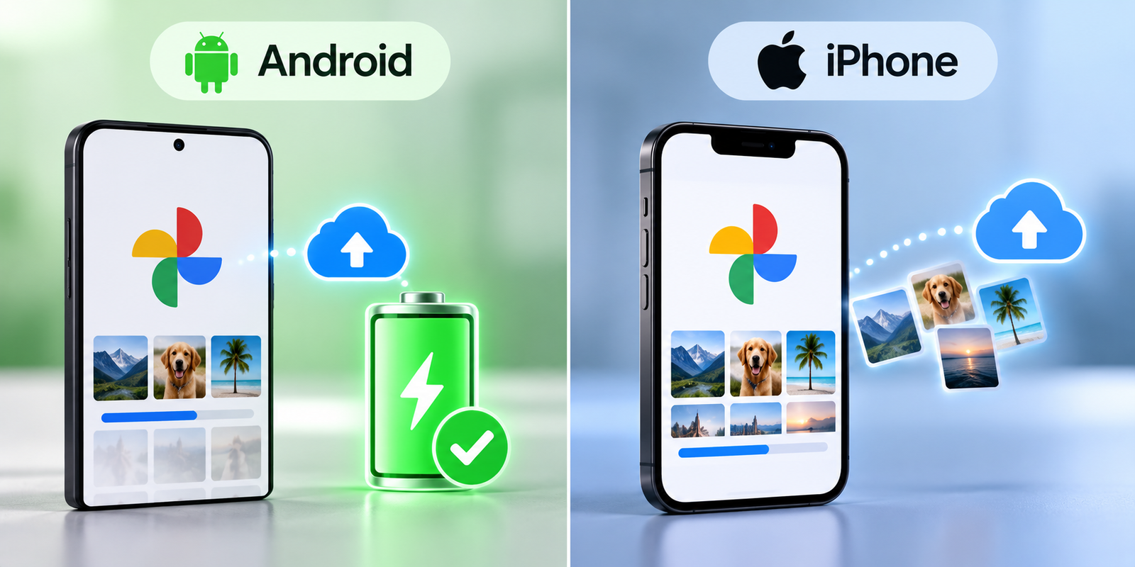Google fotos backup android iphone