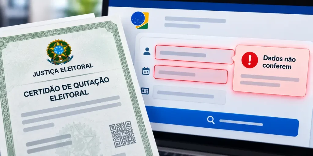 Certidao quitacao dados nao conferem