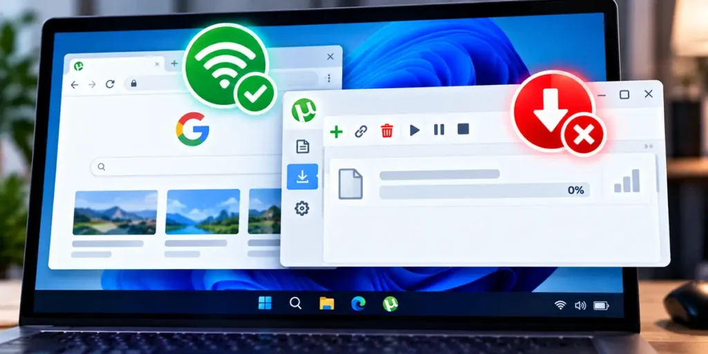 Utorrent nao baixa internet funciona