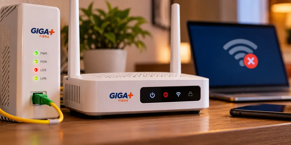 Giga mais fibra internet sem sinal