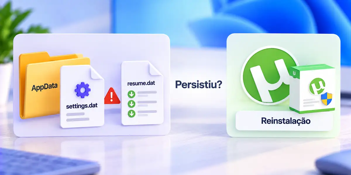 Utorrent configuracao sessao reinstalacao