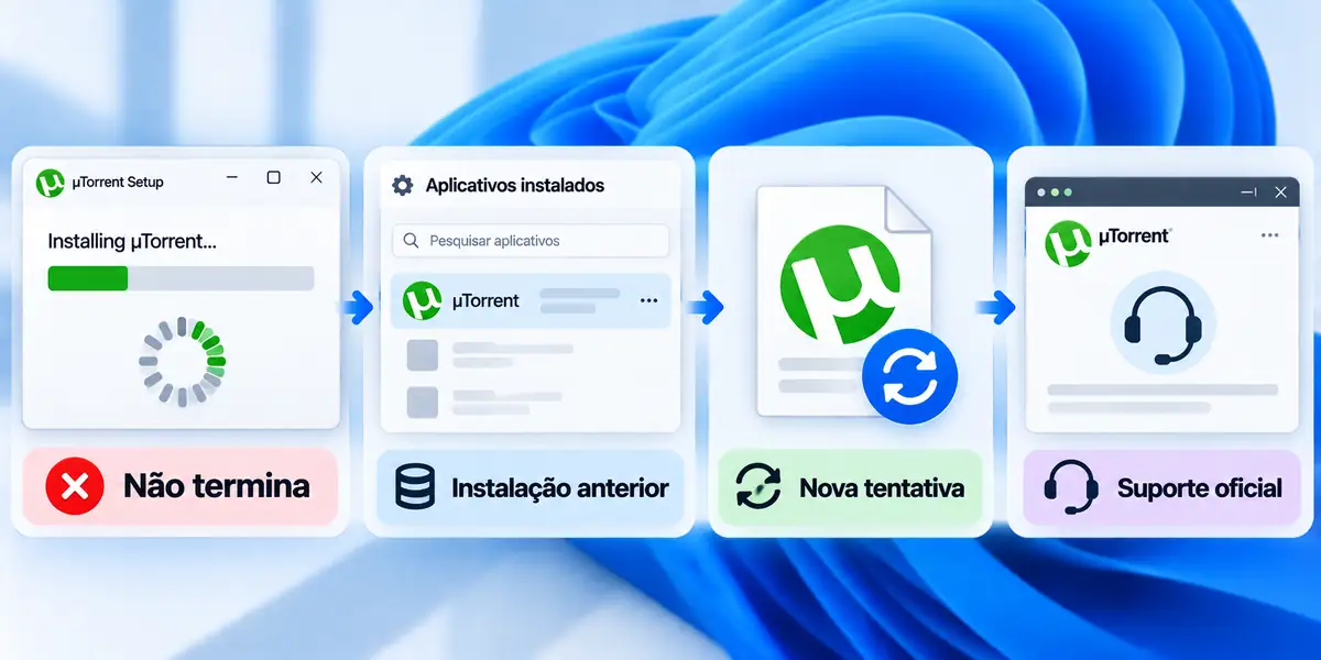 Utorrent setup nao termina